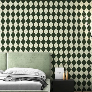 Retro Peel and Stick Wallpaper Black and Green Wallpaper Vintage Plaid British Geometric Wall Paper for Bathroom Kitchen Cabinet Contact Paper 17.3"x480" Retro Peel and Stick Wallpaper Black and Green Wallpaper Vintage Plaid British Geometric Wall Paper for Bathroom Kitchen Cabinet Contact Paper 17.3"x480"