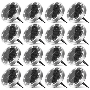 16 Pack Solar Lights Outdoor Waterproof, 8 LED Solar Ground Lights Flat Solar Disc Light Landscape Lighting for Pathway Garden Yard Walkway Driveway Lawn, Cool White 16 Pack Solar Lights Outdoor Waterproof, 8 LED Solar Ground Lights Flat Solar Disc Light Landscape Lighting for Pathway Garden Yard Walkway Driveway Lawn, Cool White