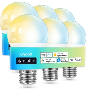 Matter Smart Light Bulbs, Work with Apple Home, Alexa, Google Home Matter-enabled Direct Connect, Warm White to Daylight (2700K-6500K), LED 8.5W=60W, 2.4G WiFi Bluetooth, A19 E26 800LM, 6Pack Matter Smart Light Bulbs, Work with Apple Home, Alexa, Google Home Matter-enabled Direct Connect, Warm White to Daylight (2700K-6500K), LED 8.5W=60W, 2.4G WiFi Bluetooth, A19 E26 800LM, 6Pack