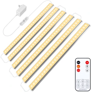 6 PCS 12-inch Plug-in Under Cabinet Lights, Ultra-Thin Warm White Dimmable Lighting for Kitchen Cabinets, Counters, Workbenches, Desks and Shelves 6 PCS 12-inch Plug-in Under Cabinet Lights, Ultra-Thin Warm White Dimmable Lighting for Kitchen Cabinets, Counters, Workbenches, Desks and Shelves