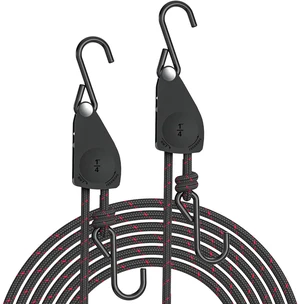 1/4" 12FT Kayak Tie Down Straps Ratchet, Heavy Duty Kayak Straps 2-Pack Ratchet Pulley Rope Hanger Kayak Accessories for Secure Canoe to Roof Racks, Hiking Camping, Boating Water Activities 1/4" 12FT Kayak Tie Down Straps Ratchet, Heavy Duty Kayak Straps 2-Pack Ratchet Pulley Rope Hanger Kayak Accessories for Secure Canoe to Roof Racks, Hiking Camping, Boating Water Activities