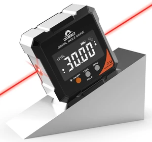 Digital Angle Finder with Laser 4-side Magnetic Angle Gauge Rechargeable Magnetic Laser Level Measuring Tool with Electronic Laser Inclinometer Backlight for Woodworking Table saw Miter Black Digital Angle Finder with Laser 4-side Magnetic Angle Gauge Rechargeable Magnetic Laser Level Measuring Tool with Electronic Laser Inclinometer Backlight for Woodworking Table saw Miter Black