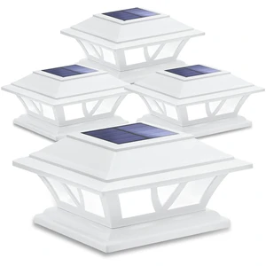 Solar Post Lights Outdoor 2 Modes LED, 4 Pack White (Warm/White) Solar Post Cap Lights, Solar-Powered Waterproof Deck Fence Lights for 4x4 5x5 & 6x6 Vinyl or Wood Posts, Patio, Yard, Garden Solar Post Lights Outdoor 2 Modes LED, 4 Pack White (Warm/White) Solar Post Cap Lights, Solar-Powered Waterproof Deck Fence Lights for 4x4 5x5 & 6x6 Vinyl or Wood Posts, Patio, Yard, Garden