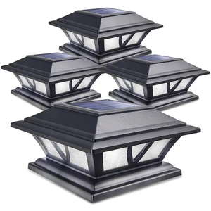 Solar Post Lights Outdoor 2 Modes LED, 4 Pack Black (Warm/White) Solar Post Cap Lights, Solar-Powered Waterproof Deck Fence Lights for 4x4 5x5 & 6x6 Wood or Vinyl Posts, Patio, Garden, Yard Solar Post Lights Outdoor 2 Modes LED, 4 Pack Black (Warm/White) Solar Post Cap Lights, Solar-Powered Waterproof Deck Fence Lights for 4x4 5x5 & 6x6 Wood or Vinyl Posts, Patio, Garden, Yard