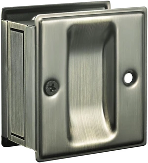 4 Pack Privacy Pocket Door Pull Without Switch Plate - Replace Old Or Damaged Passage Sliding Hardware No Lock Quickly and Easily, 2-3/4x2-1/2, for 1-3/8 Thickness Door, Antique Brass 4 Pack Privacy Pocket Door Pull Without Switch Plate - Replace Old Or Damaged Passage Sliding Hardware No Lock Quickly and Easily, 2-3/4x2-1/2, for 1-3/8 Thickness Door, Antique Brass