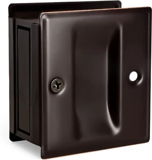 4 Pack Privacy Pocket Door Pull - No Switch Plate, Replace Old/Damaged Pull, 2-3/4x2-1/2, for 1-3/8 Thickness Door, Oil Rubbed Bronze 4 Pack Privacy Pocket Door Pull - No Switch Plate, Replace Old/Damaged Pull, 2-3/4x2-1/2, for 1-3/8 Thickness Door, Oil Rubbed Bronze