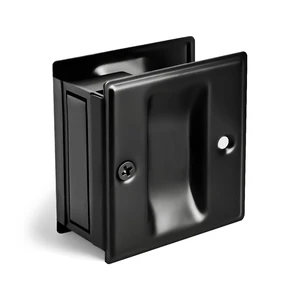 4 Pack Privacy Pocket Door Pull - No Switch Plate, Replace Old/Damaged Pull, 2-3/4'x2-1/2', for 1-3/8' Thickness Door, Black 4 Pack Privacy Pocket Door Pull - No Switch Plate, Replace Old/Damaged Pull, 2-3/4'x2-1/2', for 1-3/8' Thickness Door, Black
