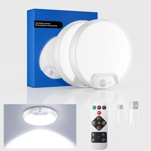 2 Pack Newly Upgraded 8000mAh Rechargeable Ceiling Light Motion Sensor, Battery-Operated Wireless Ceiling Light with Remote for Shower, Bathroom, Closet, Stairs, Shed, Hallway, Porch 2 Pack Newly Upgraded 8000mAh Rechargeable Ceiling Light Motion Sensor, Battery-Operated Wireless Ceiling Light with Remote for Shower, Bathroom, Closet, Stairs, Shed, Hallway, Porch