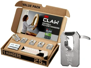 (TM) 25 lb. Drywall Picture Hanger With Spot Markers, Heavyweight Hanging Solution for Room Decor and Office Decor, Including Mirrors or Large Art 5 Pack (TM) 25 lb. Drywall Picture Hanger With Spot Markers, Heavyweight Hanging Solution for Room Decor and Office Decor, Including Mirrors or Large Art 5 Pack