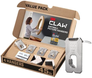 (TM) 45 lb. Drywall Picture Hanger With Spot Markers, Heavyweight Hanging Solution for Room Decor and Office Decor, Including Mirrors or Large Art 4 Count (Pack of 1) (TM) 45 lb. Drywall Picture Hanger With Spot Markers, Heavyweight Hanging Solution for Room Decor and Office Decor, Including Mirrors or Large Art 4 Count (Pack of 1)