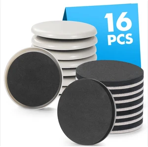 16-Pack Furniture Sliders for Hardwood Floors & Carpet, Save 80% Effort Safely and Easily, The Glide Tool Set for Heavy Furniture and Appliances, Reusable Moving Pads (8 Plastic & 8 Felt, 3.5" Slider) 16-Pack Furniture Sliders for Hardwood Floors & Carpet, Save 80% Effort Safely and Easily, The Glide Tool Set for Heavy Furniture and Appliances, Reusable Moving Pads (8 Plastic & 8 Felt, 3.5" Slider)