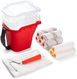 Paint Roller 4 Inch, 14 Pack Small Paint Brush and Roller Kit 0.5 QT Paint Bucket Liner with Lid, Household Mini Rollers for Painting & DIY Paint Roller 4 Inch, 14 Pack Small Paint Brush and Roller Kit 0.5 QT Paint Bucket Liner with Lid, Household Mini Rollers for Painting & DIY