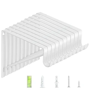 10-Pack Closet Rod Bracket, 10.8x10.8Inch Closet Shelf Brackets Heavy Duty Wall Mounted, Matte White Steel Closet Rod Support Brackets Holder, 300 Lbs Load Capacity with Anchors Screws 10-Pack Closet Rod Bracket, 10.8x10.8Inch Closet Shelf Brackets Heavy Duty Wall Mounted, Matte White Steel Closet Rod Support Brackets Holder, 300 Lbs Load Capacity with Anchors Screws