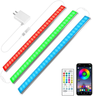 3 PCS 12-inch Plug-in Under Cabinet Lights, Ultra-Thin Multicolor Dimmable Lighting for Kitchen Cabinets, Counters, Workbenches, Desks and Shelves 3 PCS 12-inch Plug-in Under Cabinet Lights, Ultra-Thin Multicolor Dimmable Lighting for Kitchen Cabinets, Counters, Workbenches, Desks and Shelves