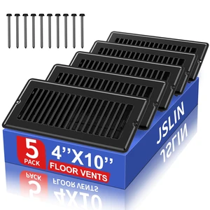 4x10 Floor Register Vent Covers for Home Floor Wall Ceiling with 10 Screws 5 Pack Heavy Duty Steel Walkable Black Floor Vents, Rust Proof Finish, Quiet & Easy Adjust Air Supply Lever, Fits 4x10 Inch 4x10 Floor Register Vent Covers for Home Floor Wall Ceiling with 10 Screws 5 Pack Heavy Duty Steel Walkable Black Floor Vents, Rust Proof Finish, Quiet & Easy Adjust Air Supply Lever, Fits 4x10 Inch