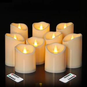 Flameless Candles 9 Pack Plastic LED Ivory Pillars with 2 Remotes & Timer, Battery Operated Outdoor Decor for Garden Patio, Wedding & Home Festival (Ivory - 3" D x 9 Pack) Flameless Candles 9 Pack Plastic LED Ivory Pillars with 2 Remotes & Timer, Battery Operated Outdoor Decor for Garden Patio, Wedding & Home Festival (Ivory - 3" D x 9 Pack)