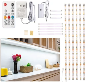 9.8ft Under Counter Light, Dimmable LED Cabinet Lighting with Remote 6 PCS 20inch,6000K White, Timing, 16W 1500LM, Light Bars with RF Remote for Kitchen,Shelf,Pantry,Showcase,Desk,Cupboard 9.8ft Under Counter Light, Dimmable LED Cabinet Lighting with Remote 6 PCS 20inch,6000K White, Timing, 16W 1500LM, Light Bars with RF Remote for Kitchen,Shelf,Pantry,Showcase,Desk,Cupboard