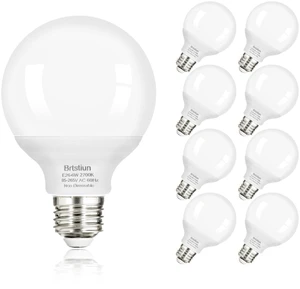 G25 LED Vanity Light Bulbs for Bathroom, Globe Bulb 40W Equivalent 2700K Warm White, E26 Base Round Bulb for Makeup Mirror, 6W LED Replaces 40W Bulb, 600LM, Non-Dimmable, 8 Pack G25 LED Vanity Light Bulbs for Bathroom, Globe Bulb 40W Equivalent 2700K Warm White, E26 Base Round Bulb for Makeup Mirror, 6W LED Replaces 40W Bulb, 600LM, Non-Dimmable, 8 Pack