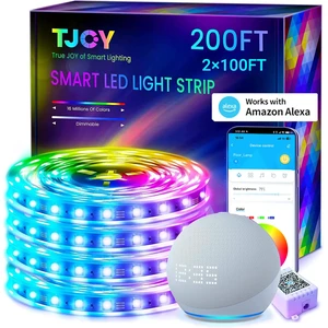 200FT Smart Led Strip Lights for Bedroom Alexa Compatible Wireless RGB Music Sync, RGB Color Changing Lights for Room Decor(APP+Remote+Voice control) 200FT Smart Led Strip Lights for Bedroom Alexa Compatible Wireless RGB Music Sync, RGB Color Changing Lights for Room Decor(APP+Remote+Voice control)