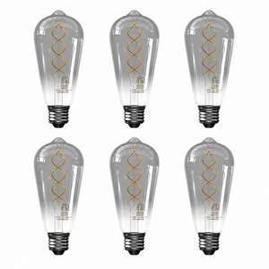 ST64 LED Edison Bulbs, Smoky Grey, 4W 150 Lumens, 2300K E26 Base 6 Pack ST64 LED Edison Bulbs, Smoky Grey, 4W 150 Lumens, 2300K E26 Base 6 Pack