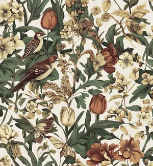 Retro Floral and Bird Contact Paper Vintage Peel and Stick Wallpaper Retro Floral and Bird Contact Paper Vintage Peel and Stick Wallpaper