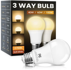 3 Way Light Bulbs 40 60 100W Equivalent Soft Warm White 2700K, 2 Pack Dimmable A19 Three Way Light Bulbs E26 Medium Base, 4/8/12W Energy Saving UL Listed for Floor Lamp, Desk Lamp and Table Lamp 3 Way Light Bulbs 40 60 100W Equivalent Soft Warm White 2700K, 2 Pack Dimmable A19 Three Way Light Bulbs E26 Medium Base, 4/8/12W Energy Saving UL Listed for Floor Lamp, Desk Lamp and Table Lamp
