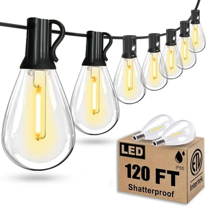 120FT Outdoor String Lights, Ultra Long Waterproof 30+2 Edison Shatterproof Bulbs Led Outside Patio Lights for Porch Deck Garden Backyard Balcony Wedding Party Decor 120FT Outdoor String Lights, Ultra Long Waterproof 30+2 Edison Shatterproof Bulbs Led Outside Patio Lights for Porch Deck Garden Backyard Balcony Wedding Party Decor