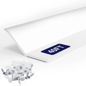 Garage Door Seal Top and Sides - 40 FT TPE Weather Stripping Garage Door Seal Replacement Weatherproofing Universal Sealing, White Garage Door Seal Top and Sides - 40 FT TPE Weather Stripping Garage Door Seal Replacement Weatherproofing Universal Sealing, White