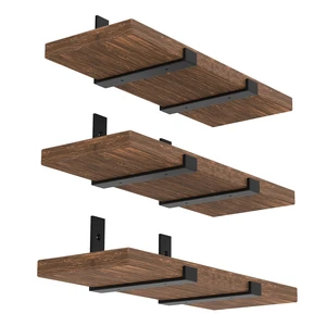 Shelf Bracket, Heavy Duty Floating Shelf Brackets 10-Inch Long, 6-Pack Brackets for Shelves, Black Coated J Shape Metal Wall Shelf Support Brackets with 1/5-Inch Thick and 160 lb. Load Capacity Shelf Bracket, Heavy Duty Floating Shelf Brackets 10-Inch Long, 6-Pack Brackets for Shelves, Black Coated J Shape Metal Wall Shelf Support Brackets with 1/5-Inch Thick and 160 lb. Load Capacity