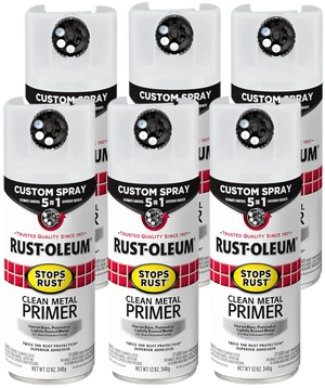 Stops Rust Custom Spray 5-in-1 Clean Metal Primer, Flat White Maximum Adhesion Rust Prevention Fast Dry Custom Spray Dial 5-in-1 6 Pack Stops Rust Custom Spray 5-in-1 Clean Metal Primer, Flat White Maximum Adhesion Rust Prevention Fast Dry Custom Spray Dial 5-in-1 6 Pack