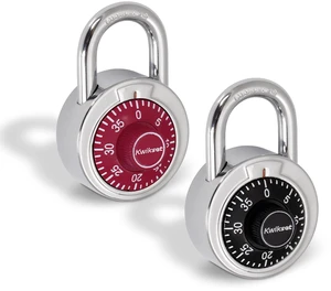 3-Digit Combination Dial Padlock, School Gym Locker Lock, 2 in Body, 2 Pack, Black, Red 3-Digit Combination Dial Padlock, School Gym Locker Lock, 2 in Body, 2 Pack, Black, Red