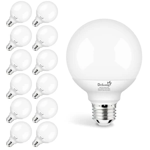 12 Pack LED Globe Light Bulbs 5000K Daylight E26 Base 60W Equivalent 500LM, 5W, CRI 85+, Non-dimmable Standard Base LED Globe Light bulbs for Bathroom Vanity Mirror 12 Pack LED Globe Light Bulbs 5000K Daylight E26 Base 60W Equivalent 500LM, 5W, CRI 85+, Non-dimmable Standard Base LED Globe Light bulbs for Bathroom Vanity Mirror