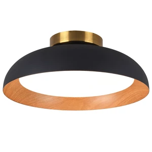 Flush Mount Ceiling Light, Black with Wood-Grain Finish,12.5" ETL-Listed,selectable 2700/3000/4000/5000/6000K,matte black finish with wood accent,ideal for hallway,bedroom and kitchen Flush Mount Ceiling Light, Black with Wood-Grain Finish,12.5" ETL-Listed,selectable 2700/3000/4000/5000/6000K,matte black finish with wood accent,ideal for hallway,bedroom and kitchen