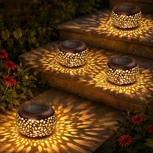 Solar Lanterns Outdoor Waterproof, 4 Pack Flower Petal Solar Garden Lights with 2 Lighting Colors, Vintage Metal Outdoor Patio Garden Decor - Unique Gifts for Women Mom Sisters Birthday Solar Lanterns Outdoor Waterproof, 4 Pack Flower Petal Solar Garden Lights with 2 Lighting Colors, Vintage Metal Outdoor Patio Garden Decor - Unique Gifts for Women Mom Sisters Birthday