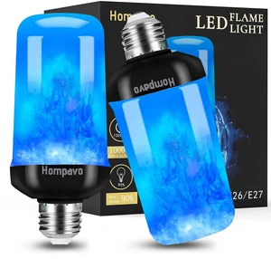 Upgraded Flame Light Bulbs for Home Decor with Upside Down Effect 4-Mode LED E26/E27 Flickering Light Bulbs for Halloween Christmas Party Patio Porch Indoor & Outdoor Decorations - 2 Blue Upgraded Flame Light Bulbs for Home Decor with Upside Down Effect 4-Mode LED E26/E27 Flickering Light Bulbs for Halloween Christmas Party Patio Porch Indoor & Outdoor Decorations - 2 Blue