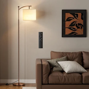 60" Floor Lamp with Remote and Stepless Dimmable Bulb, Brown Pole Colors Temperature and Brightness Adjustable, Foot Switch, Remote Control, Beige Shade, Modern Floor Lamp for Living Room 60" Floor Lamp with Remote and Stepless Dimmable Bulb, Brown Pole Colors Temperature and Brightness Adjustable, Foot Switch, Remote Control, Beige Shade, Modern Floor Lamp for Living Room