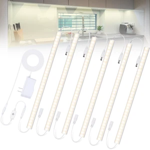 Plug-in Under Cabinet Lights Daylight White 4000K, Dimmable LED Under Cabinet Lighting, 6PCS x 12 Inch Under-Counter Light Fixtures with Memory Function, Under Counter LED Lights for Kitchen Plug-in Under Cabinet Lights Daylight White 4000K, Dimmable LED Under Cabinet Lighting, 6PCS x 12 Inch Under-Counter Light Fixtures with Memory Function, Under Counter LED Lights for Kitchen
