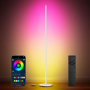 Smart RGB+IC Corner Floor Lamp,Bright LED Tall Modern Floor Lamp with APP and Remote,Ambient Lighting Color Changing Standing Lamps with Music Mode and Timing for Living Room,Bedroom,Party Smart RGB+IC Corner Floor Lamp,Bright LED Tall Modern Floor Lamp with APP and Remote,Ambient Lighting Color Changing Standing Lamps with Music Mode and Timing for Living Room,Bedroom,Party