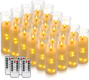 24 Pack Christmas Decoration Flickering Flameless Candles,Battery Operated Candles,LED String Lights LED Candles for New Year, Home Decor, Parties,Wedding(D2.2 xH 5" 6" 7") (White) 24 Pack Christmas Decoration Flickering Flameless Candles,Battery Operated Candles,LED String Lights LED Candles for New Year, Home Decor, Parties,Wedding(D2.2 xH 5" 6" 7") (White)
