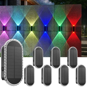 8PK Solar Fence Lights - Outdoor Solar Lights, Warm White & RGB, Up & Down Lighting, Waterproof, Easy Installation 8PK Solar Fence Lights - Outdoor Solar Lights, Warm White & RGB, Up & Down Lighting, Waterproof, Easy Installation