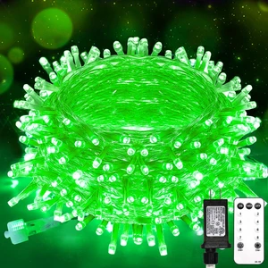 Connectable Green Chirstmas Lights Outdoor with Remote, 66ft 200 LED String Lights Plug in Waterproof, Dimmable Clear Wire Fairy Lights for Xmas Tree,Halloween,Garden,Porch,Party,Dorm Decor Connectable Green Chirstmas Lights Outdoor with Remote, 66ft 200 LED String Lights Plug in Waterproof, Dimmable Clear Wire Fairy Lights for Xmas Tree,Halloween,Garden,Porch,Party,Dorm Decor