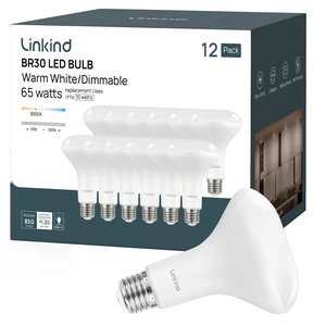 12-Pack BR30 LED Flood Light Bulbs Indoor, 10W=65W 850 Lumens 3000K Dimmable LED Recessed Bulbs, E26 3000K Warm White, UL FCC Certified, Recessed Can Light Bulb for Bedroom Bathroom 12-Pack BR30 LED Flood Light Bulbs Indoor, 10W=65W 850 Lumens 3000K Dimmable LED Recessed Bulbs, E26 3000K Warm White, UL FCC Certified, Recessed Can Light Bulb for Bedroom Bathroom