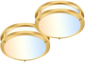 10 inch Flush Mount LED Ceiling Light Fixture,1100LM 17W,2700K/3000K/3500K/4000K/5000K Adjustable Ceiling Lights,Gold Saturn Dimmable Lighting for Hallway Bathroom,2 Pack 10 inch Flush Mount LED Ceiling Light Fixture,1100LM 17W,2700K/3000K/3500K/4000K/5000K Adjustable Ceiling Lights,Gold Saturn Dimmable Lighting for Hallway Bathroom,2 Pack