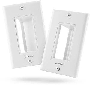 TRADESAFE Recessed Cable Wall Plate to Hide TV Cords, Side Opening, 2 pcs For In-Wall Cable Management, White Single Gang Side Opening Plate with Low Voltage Mounting Bracket, ETL-Listed TRADESAFE Recessed Cable Wall Plate to Hide TV Cords, Side Opening, 2 pcs For In-Wall Cable Management, White Single Gang Side Opening Plate with Low Voltage Mounting Bracket, ETL-Listed