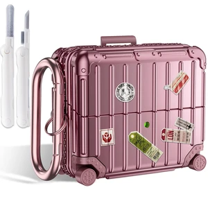 Compatible with Samsung Galaxy Buds 3 Pro Case & Galaxy Buds 3 FE & Galaxy Buds 3 Case Cover, Cute Funny Suitcase Design Protective Hard Case with Cleaner Kit & Keychain (Rose Gold) Compatible with Samsung Galaxy Buds 3 Pro Case & Galaxy Buds 3 FE & Galaxy Buds 3 Case Cover, Cute Funny Suitcase Design Protective Hard Case with Cleaner Kit & Keychain (Rose Gold)