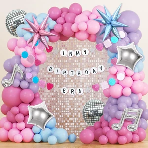 184Pcs Silver Blue Pink and Purple Balloon Arch Kit with In My Birthday Era Banner Star Music Note Disco Ball Balloons for Friendship Songstar Fans Prom Karaoke Princess Theme Birthday Party 184Pcs Silver Blue Pink and Purple Balloon Arch Kit with In My Birthday Era Banner Star Music Note Disco Ball Balloons for Friendship Songstar Fans Prom Karaoke Princess Theme Birthday Party