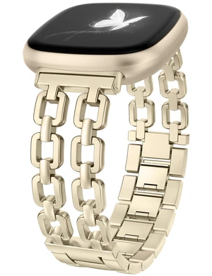 Metal Band Compatible with Fitbit Versa 4 3/Sense 2 1 Bands Women Dressy Chain Strap Designer Stainless Steel Bracelet Wristband for Versa 3 4/Sense 2/Sense Smartwatch Accessories Metal Band Compatible with Fitbit Versa 4 3/Sense 2 1 Bands Women Dressy Chain Strap Designer Stainless Steel Bracelet Wristband for Versa 3 4/Sense 2/Sense Smartwatch Accessories