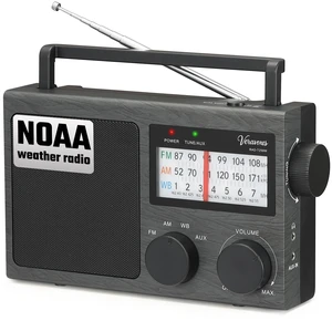 Portable NOAA Weather AM FM Radio AC & Battery Powered Built-in high-power speaker, adjustable bass control, AUX input, multi-scene emergency radio, compact gift ideal for elders Portable NOAA Weather AM FM Radio AC & Battery Powered Built-in high-power speaker, adjustable bass control, AUX input, multi-scene emergency radio, compact gift ideal for elders