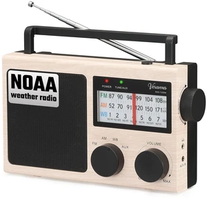 Portable NOAA Weather AM FM Radio AC & Battery Powered Built-in high-power speaker, adjustable bass control, AUX input, multi-scene emergency radio, compact gift ideal for elders Portable NOAA Weather AM FM Radio AC & Battery Powered Built-in high-power speaker, adjustable bass control, AUX input, multi-scene emergency radio, compact gift ideal for elders