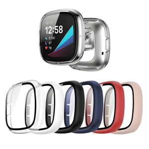 6 Pack for Fitbit Sense/Versa 3 Screen Protector Case Hard PC,Built-in Tempered Glass Film,Full Coverage,All-Around,Shockproof,Bumper,Protective Cover,Protective Accessories 6 Pack for Fitbit Sense/Versa 3 Screen Protector Case Hard PC,Built-in Tempered Glass Film,Full Coverage,All-Around,Shockproof,Bumper,Protective Cover,Protective Accessories